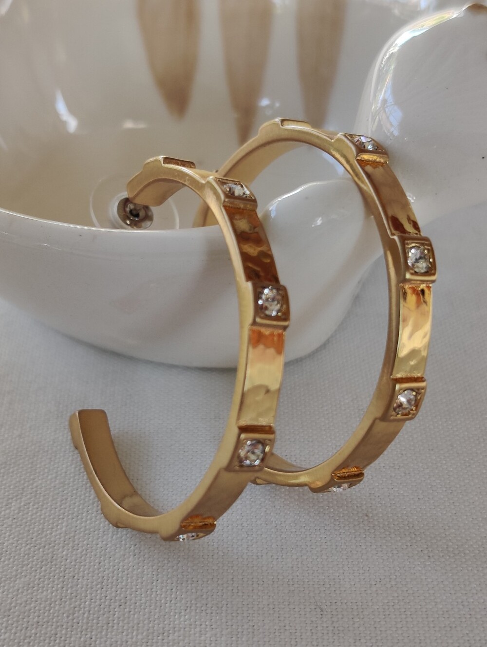 Brighton Gold Crystal Accent Hoop Earrings